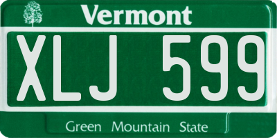 VT license plate XLJ599