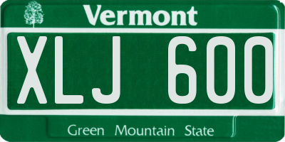 VT license plate XLJ600