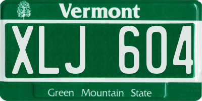 VT license plate XLJ604