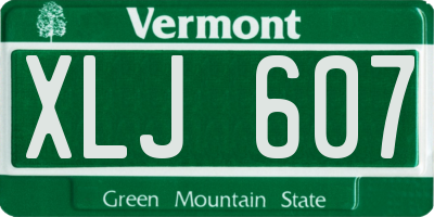 VT license plate XLJ607