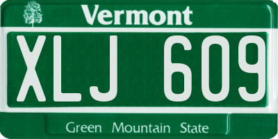 VT license plate XLJ609