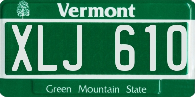 VT license plate XLJ610