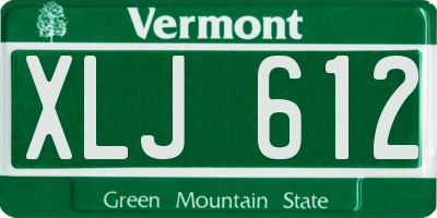 VT license plate XLJ612