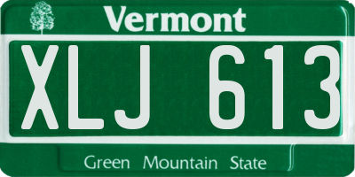 VT license plate XLJ613