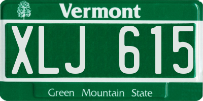 VT license plate XLJ615