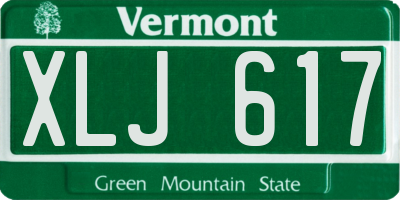 VT license plate XLJ617
