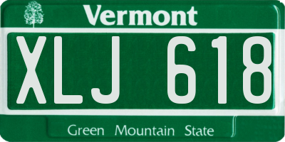 VT license plate XLJ618