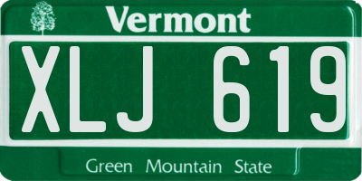 VT license plate XLJ619