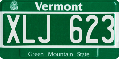 VT license plate XLJ623