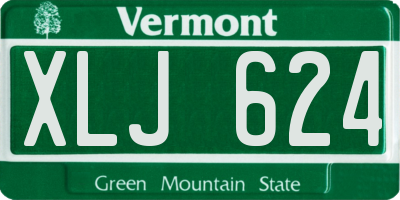 VT license plate XLJ624