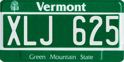 VT license plate XLJ625