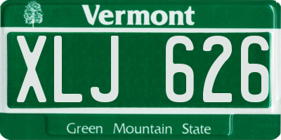VT license plate XLJ626