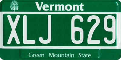 VT license plate XLJ629