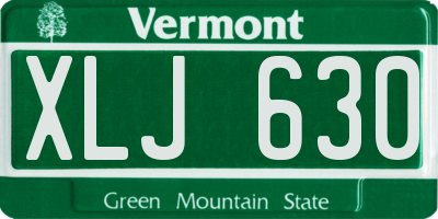 VT license plate XLJ630