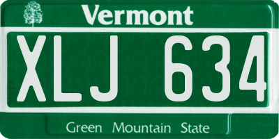 VT license plate XLJ634