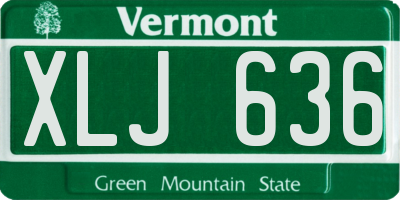 VT license plate XLJ636