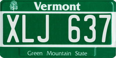 VT license plate XLJ637