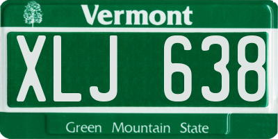 VT license plate XLJ638