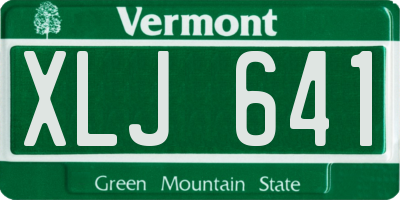 VT license plate XLJ641