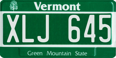 VT license plate XLJ645