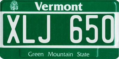 VT license plate XLJ650