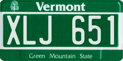VT license plate XLJ651