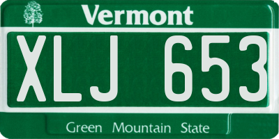 VT license plate XLJ653