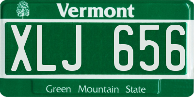VT license plate XLJ656