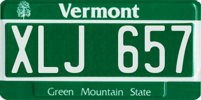 VT license plate XLJ657