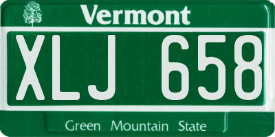 VT license plate XLJ658