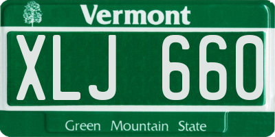 VT license plate XLJ660