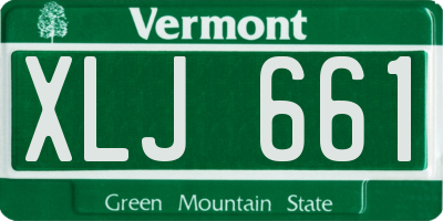 VT license plate XLJ661
