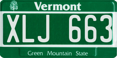 VT license plate XLJ663