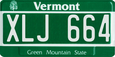 VT license plate XLJ664