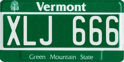 VT license plate XLJ666