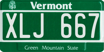 VT license plate XLJ667