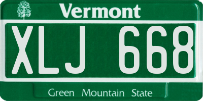 VT license plate XLJ668