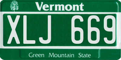 VT license plate XLJ669