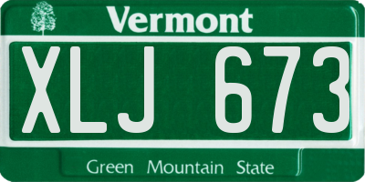 VT license plate XLJ673