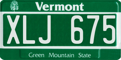 VT license plate XLJ675