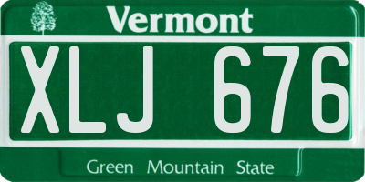 VT license plate XLJ676