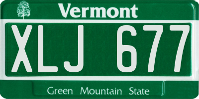 VT license plate XLJ677