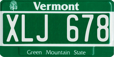 VT license plate XLJ678
