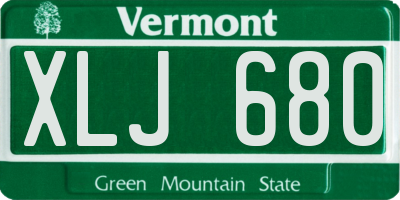 VT license plate XLJ680
