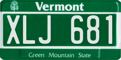 VT license plate XLJ681