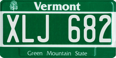 VT license plate XLJ682
