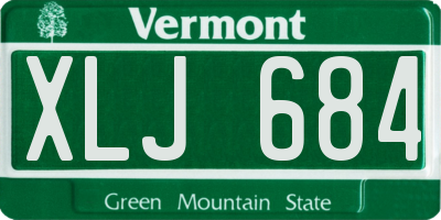 VT license plate XLJ684