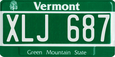 VT license plate XLJ687