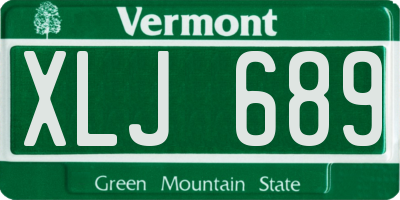 VT license plate XLJ689