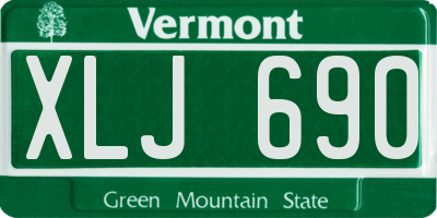 VT license plate XLJ690